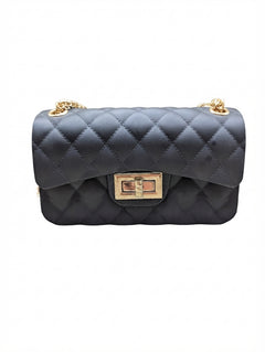 Unbranded Quilted Silicone Crossbody Bag Black Small - Image 1