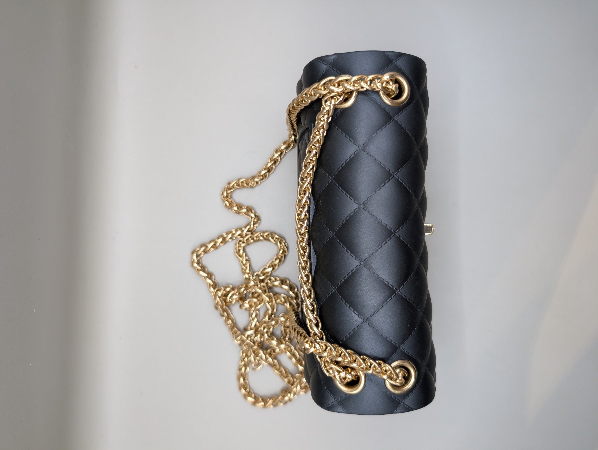 Unbranded Quilted Silicone Crossbody Bag Black Small - Image 2