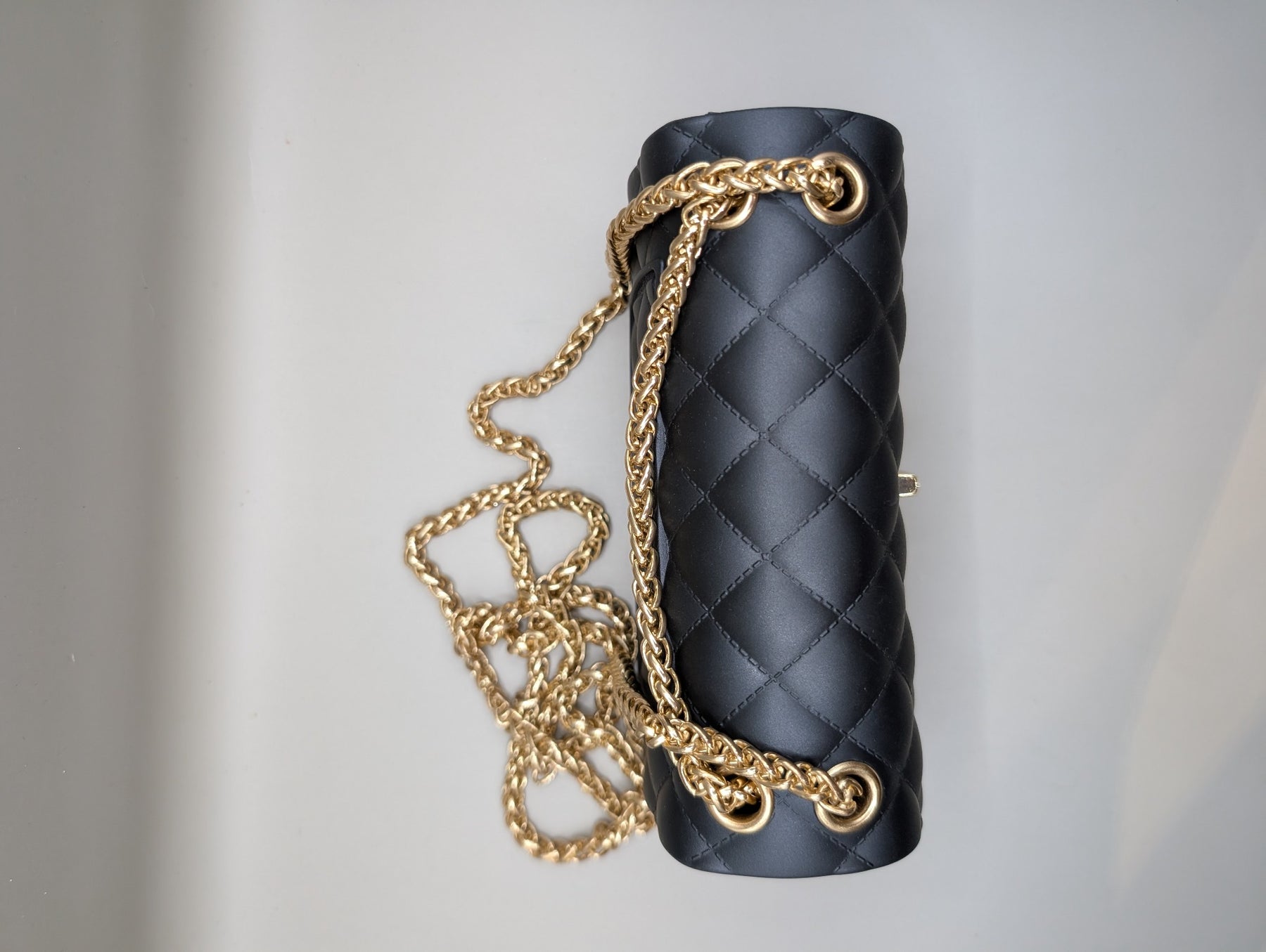 Unbranded Quilted Silicone Crossbody Bag Black Small - Image 2