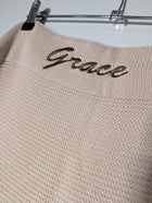 Little Giraffe Luxe Baby Blanket Personalised 'Grace' Beige - Image 4