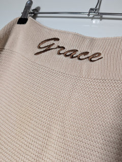 Little Giraffe Luxe Baby Blanket Personalised 'Grace' Beige - Image 4