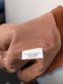 Scanlan & Theodore Leather Ruffle Bolero Jacket Tan - Image 8