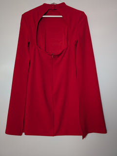 Mossman The Sense of Mystery Dress Red Cape Sleeve Mini AU 8 - Image 5