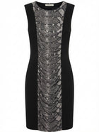 Pierre Balmain Sleeveless Ruched Snakeskin Panel Dress IT 46 - Image 1
