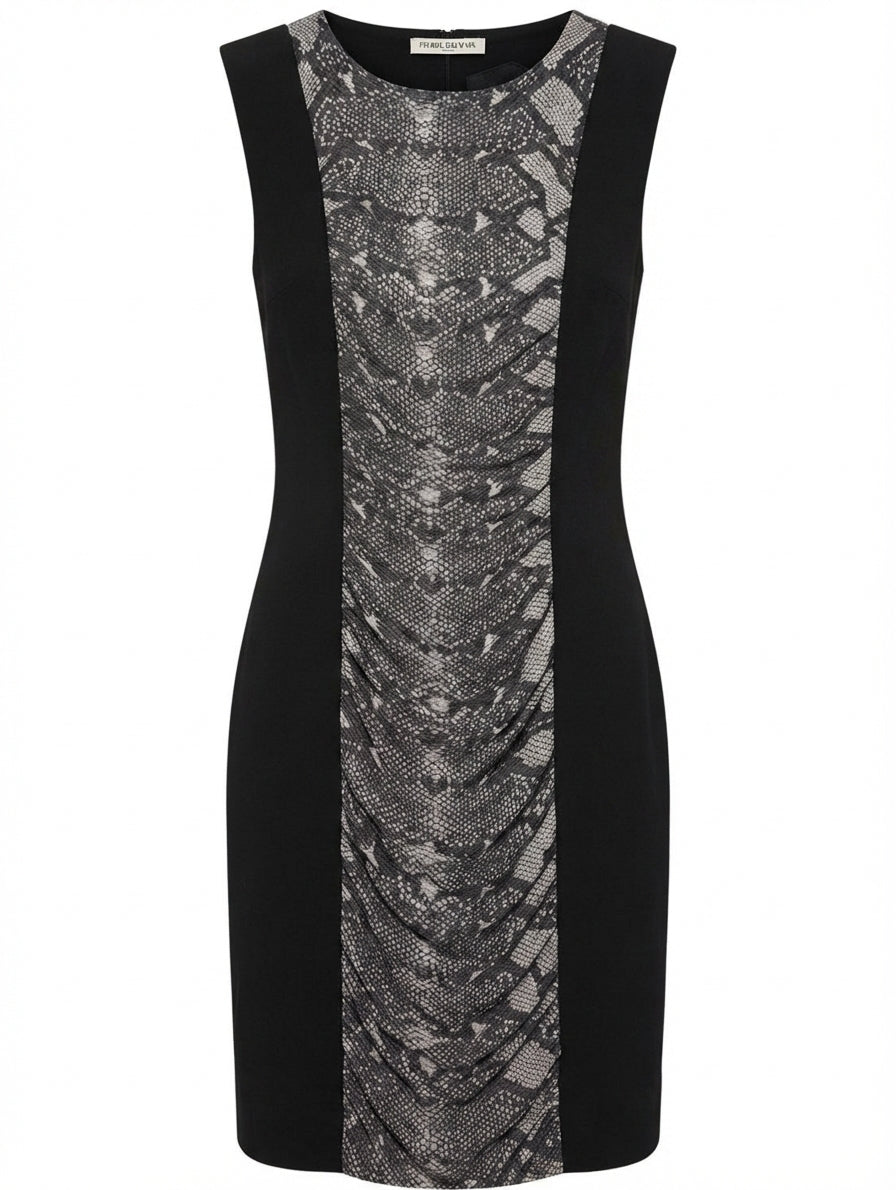 Pierre Balmain Sleeveless Ruched Snakeskin Panel Dress IT 46 - Image 1