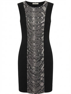 Pierre Balmain Sleeveless Ruched Snakeskin Panel Dress IT 46 - Image 1