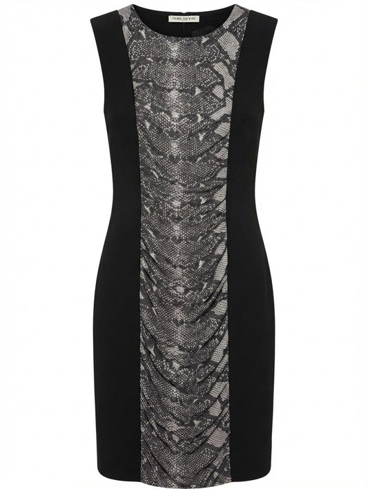 Pierre Balmain Sleeveless Ruched Snakeskin Panel Dress IT 46 - Image 1