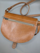 Vintage Style Leather Saddle Crossbody Bag Tan - Image 4