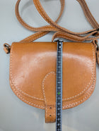Vintage Style Leather Saddle Crossbody Bag Tan - Image 9