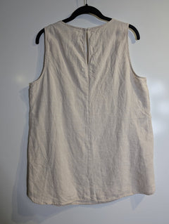Country Road Women's Linen Sleeveless Tank Top Beige Size 12 - Image 5