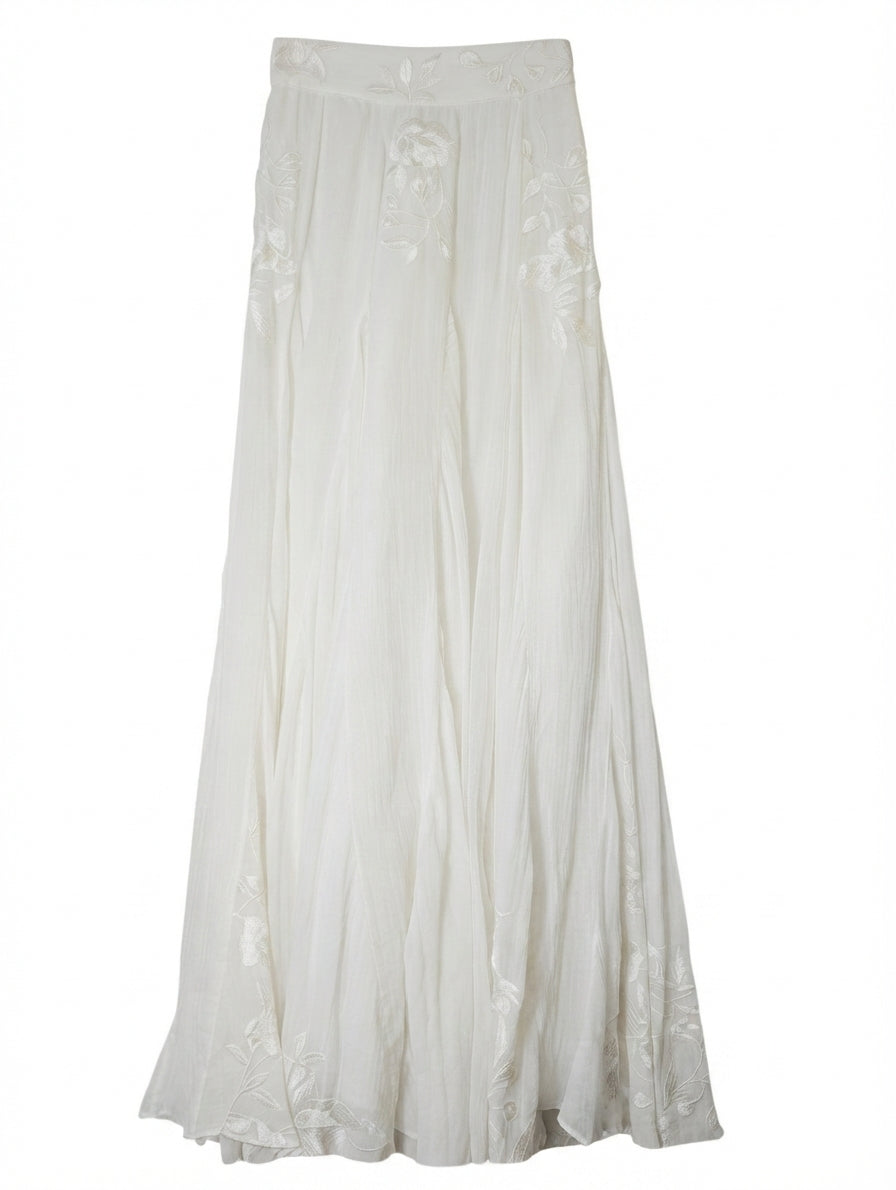 Hemant & Nandita Embroidered Maxi Skirt White Women's XS