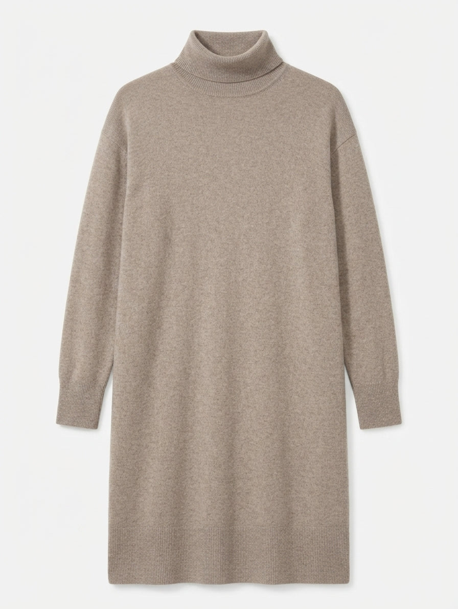Everlane 100% Cashmere Turtleneck Sweater Dress Beige Size M - Image 1