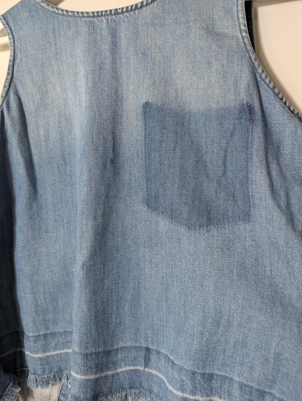 Cloth & Stone Denim Tank Top Raw Hem Split Back Women's S - Image 2