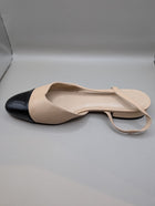 Ross & Here Cap-Toe Slingback Flats Beige and Black Size 9 - Image 4