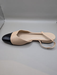Ross & Here Cap-Toe Slingback Flats Beige and Black Size 9 - Image 4