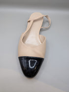 Ross & Here Cap-Toe Slingback Flats Beige and Black Size 9 - Image 5
