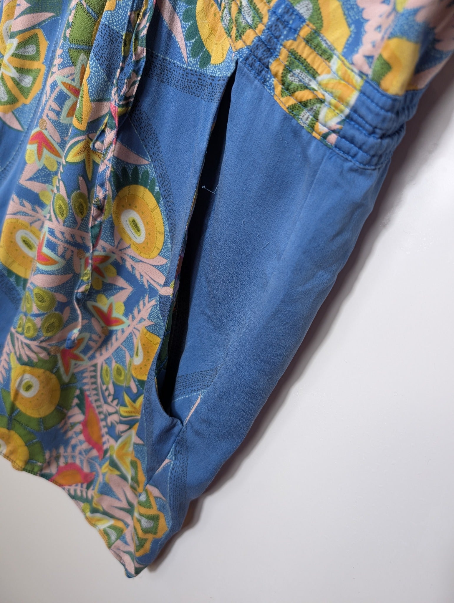 Ginger & Smart Silk Floral Wrap Dress Blue AU 10 - Image 3