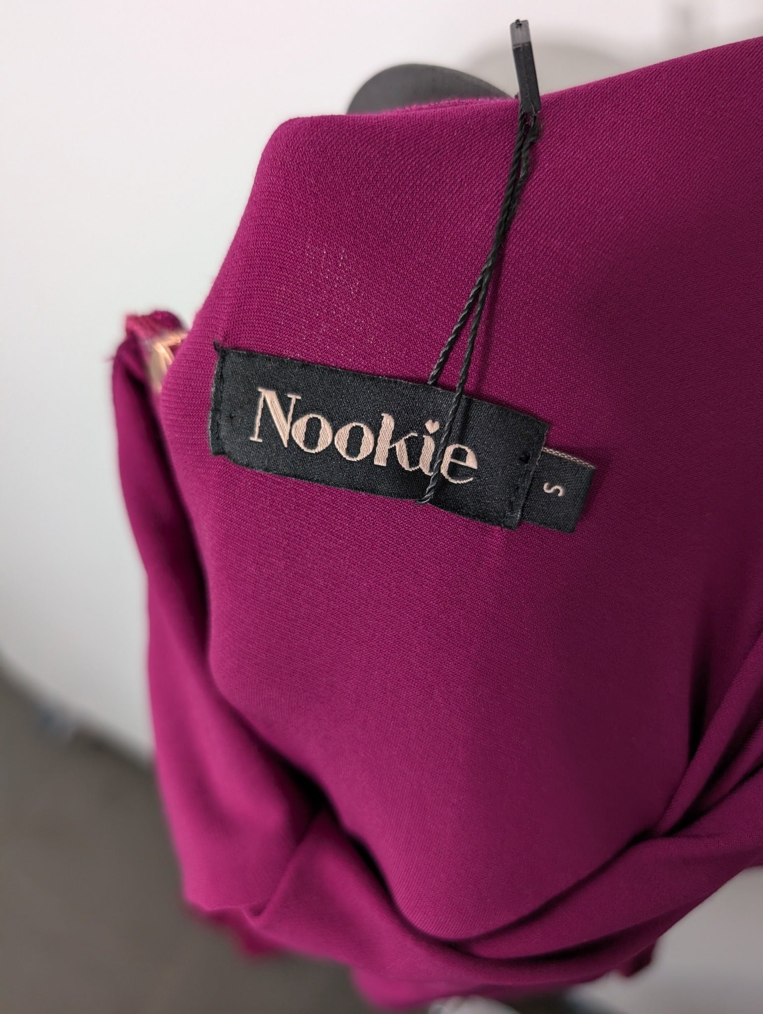 Nookie Glitter Halter Neck Maxi Dress Magenta Size S - Image 7