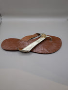 Tory Burch Miller Sandals Gold and Tan Leather US 9M - Image 2