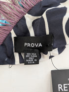 PROVA Silk Scarf Spotted Print with Beaded Fringe One Size - Image 7