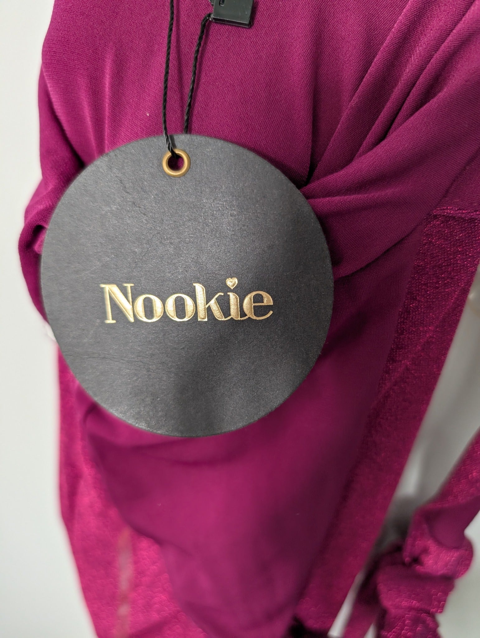 Nookie Glitter Halter Neck Maxi Dress Magenta Size S - Image 8