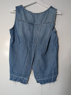Cloth & Stone Denim Tank Top Raw Hem Split Back Women's S - Image 3