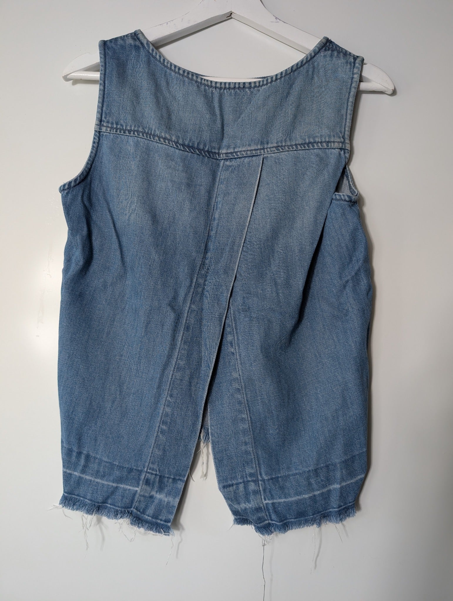 Cloth & Stone Denim Tank Top Raw Hem Split Back Women's S - Image 3
