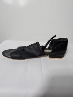 Balenciaga Black Leather Ankle Strap Flat Sandals EU 38 - Image 5