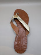 Tory Burch Miller Sandals Gold and Tan Leather US 9M - Image 3