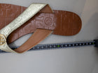 Tory Burch Miller Sandals Gold and Tan Leather US 9M - Image 9