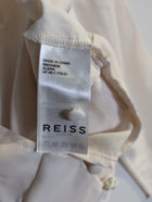 Reiss V-Neck Button-Front Blouse Cream Women's UK 8 - Image 4