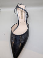 Zara Basic Patent Pointed Toe Slingback Heels Black EU 41 - Image 5