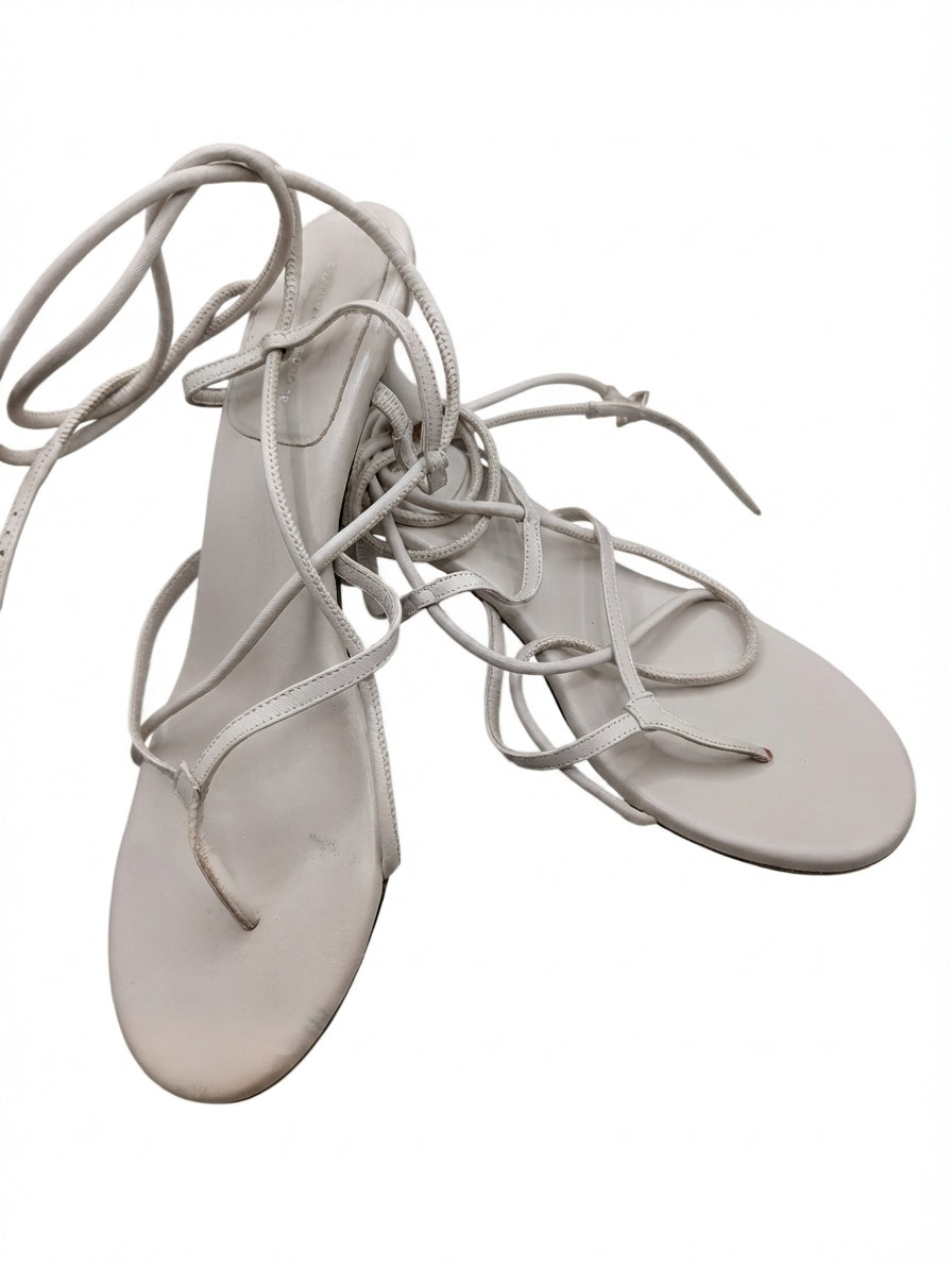 Scanlan Theodore Lace-Up Thong Sandals Beige Leather EU 40 - Image 1