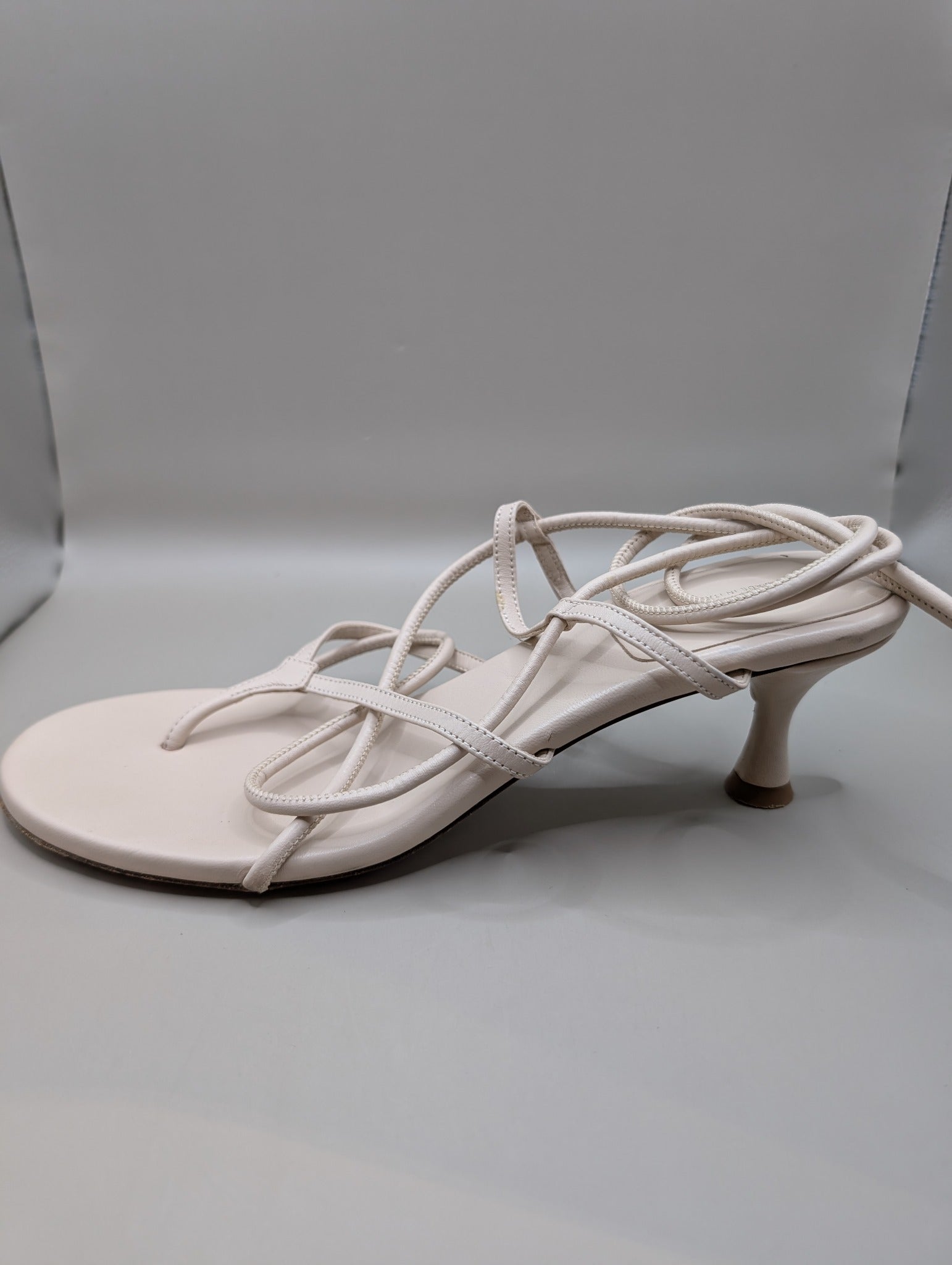Scanlan Theodore Lace-Up Thong Sandals Beige Leather EU 40 - Image 4