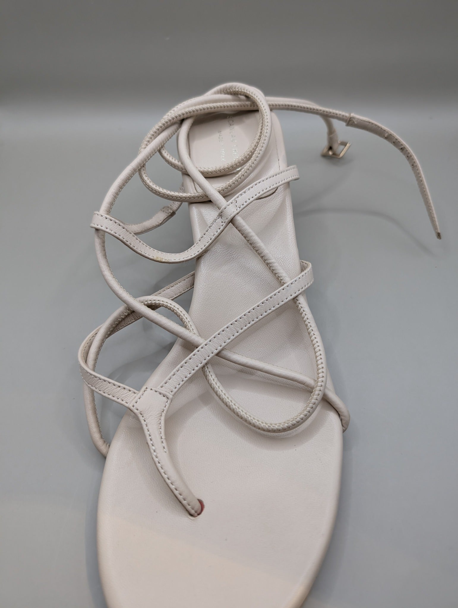 Scanlan Theodore Lace-Up Thong Sandals Beige Leather EU 40 - Image 5