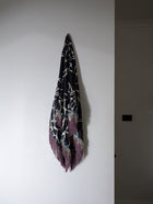 PROVA Silk Scarf Spotted Print with Beaded Fringe One Size - Image 9