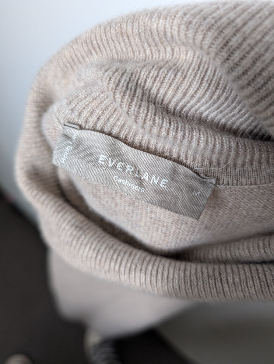Everlane 100% Cashmere Turtleneck Sweater Dress Beige Size M - Image 5