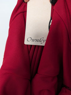 Ownley Marion Mini Dress Red Cowl Neck Ruched XS - Image 7