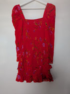 Lovers + FRIENDS Floral Smocked Mini Dress Red Women's XS - Image 5
