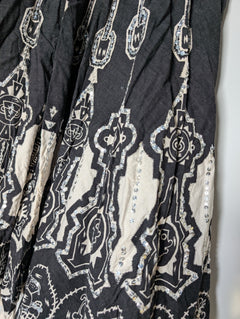 ANITSA Embroidered Sequin Maxi Skirt Black and White Size L - Image 2