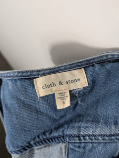 Cloth & Stone Denim Tank Top Raw Hem Split Back Women's S - Image 5