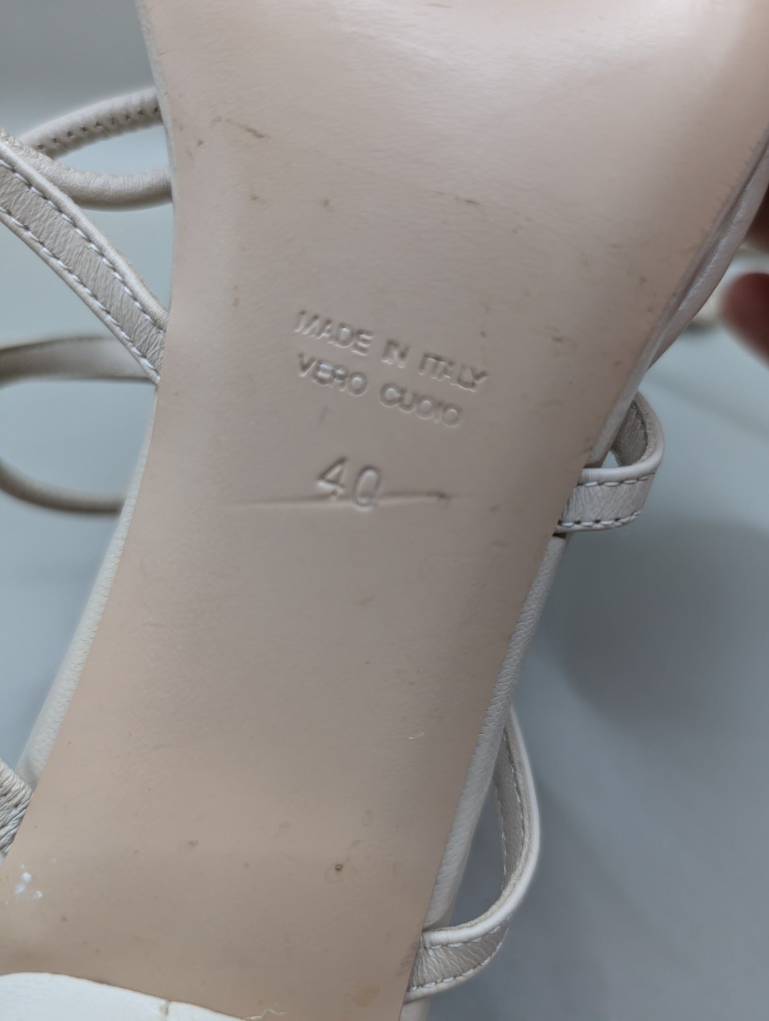 Scanlan Theodore Lace-Up Thong Sandals Beige Leather EU 40 - Image 7