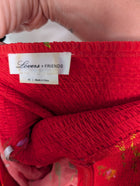 Lovers + FRIENDS Floral Smocked Mini Dress Red Women's XS - Image 6
