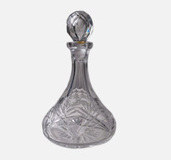 Vintage Cut Crystal Glass Decanter - Hobstar & Pinwheel Pattern - Image 2
