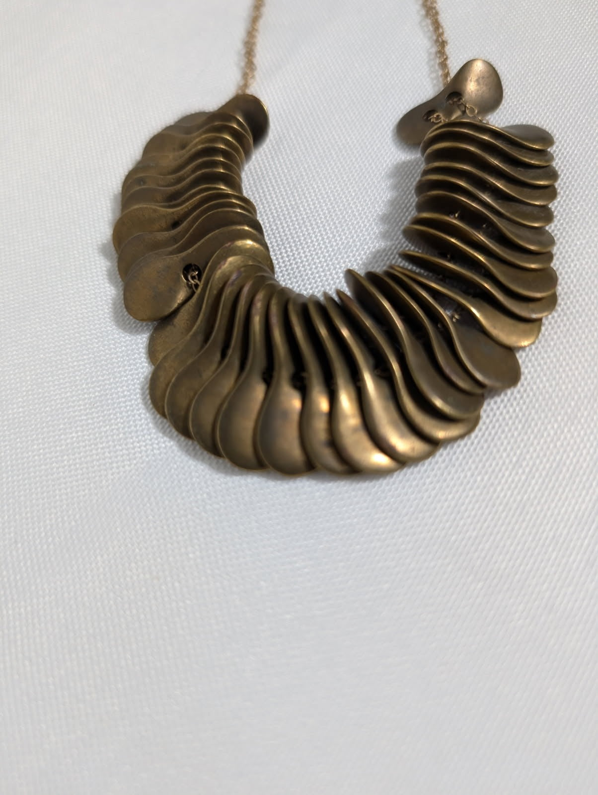 Dinosaur Designs Resin Disc Statement Necklace Bronze - Image 4