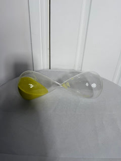 Large Modern Minimalist Glass Hourglass with Vibrant Green Sand - Image 4