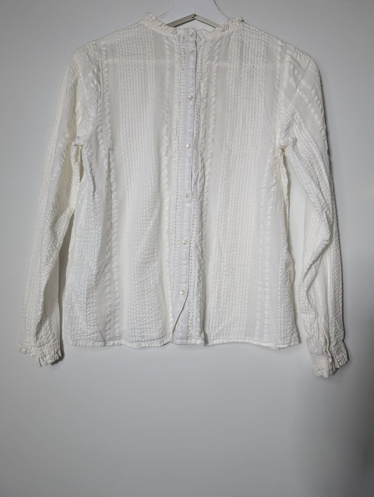 Indi & Cold Victorian-Style Lace Trim Blouse White Size S - Image 4