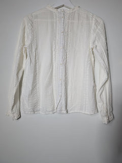 Indi & Cold Victorian-Style Lace Trim Blouse White Size S - Image 4