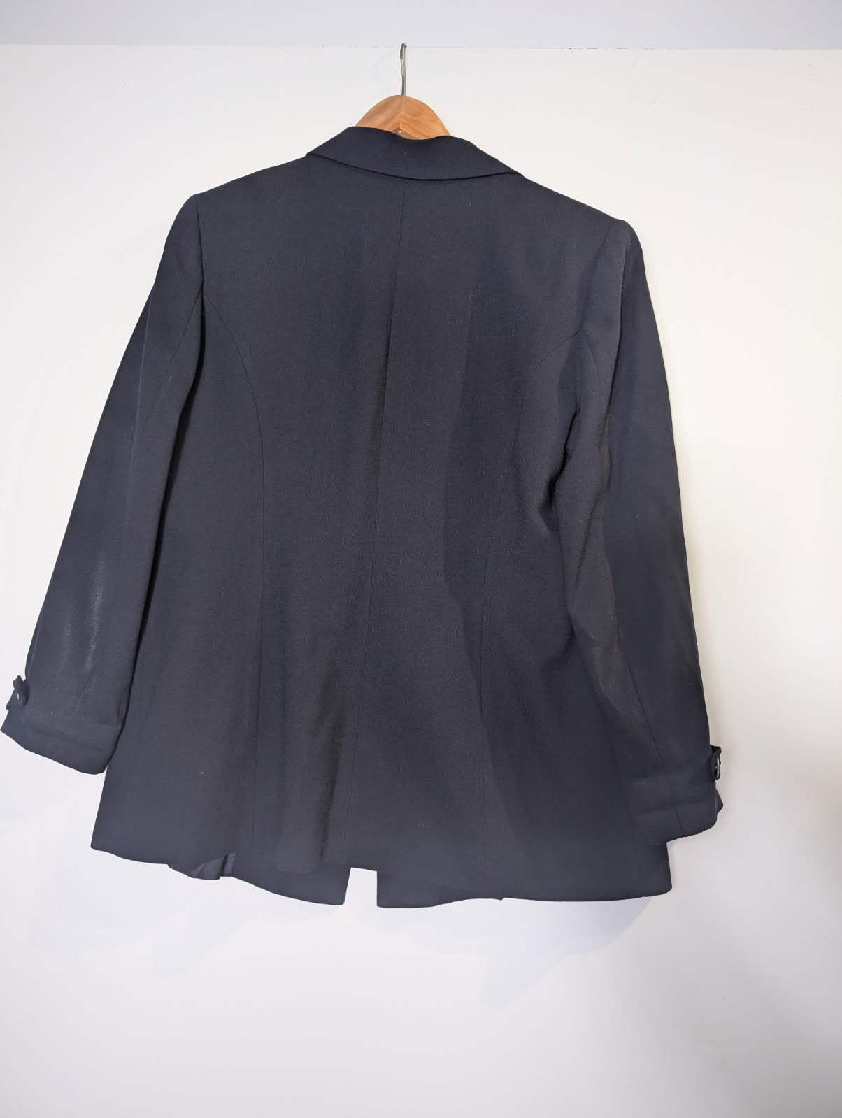 Anthea Crawford Women's Navy Double-Breasted Wool Blazer - Size 14 - Image 4