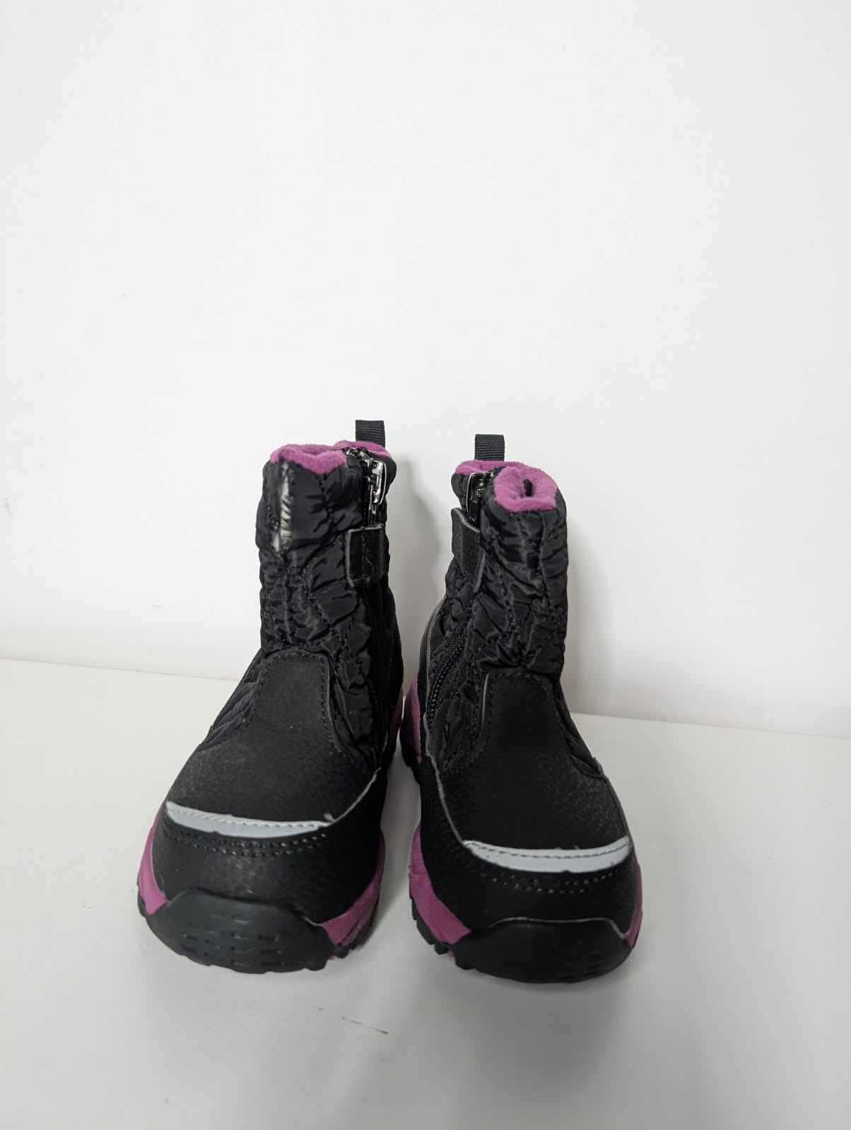 Crane Kids Quilted Winter Boots - Black & Pink Waterproof Snow Boots - Image 4